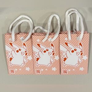 Set of 3 Pikachu Mini Gift Bags Pokemon Japan Haneda Vending Machine